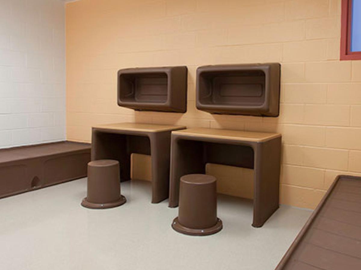 Inmates Floor Mounted Stool - SWS Group